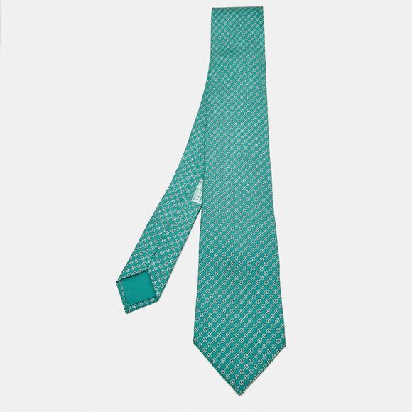 Hermes Other - Herm&egrave;s Green Maillons Et Fermoirs Silk Tie